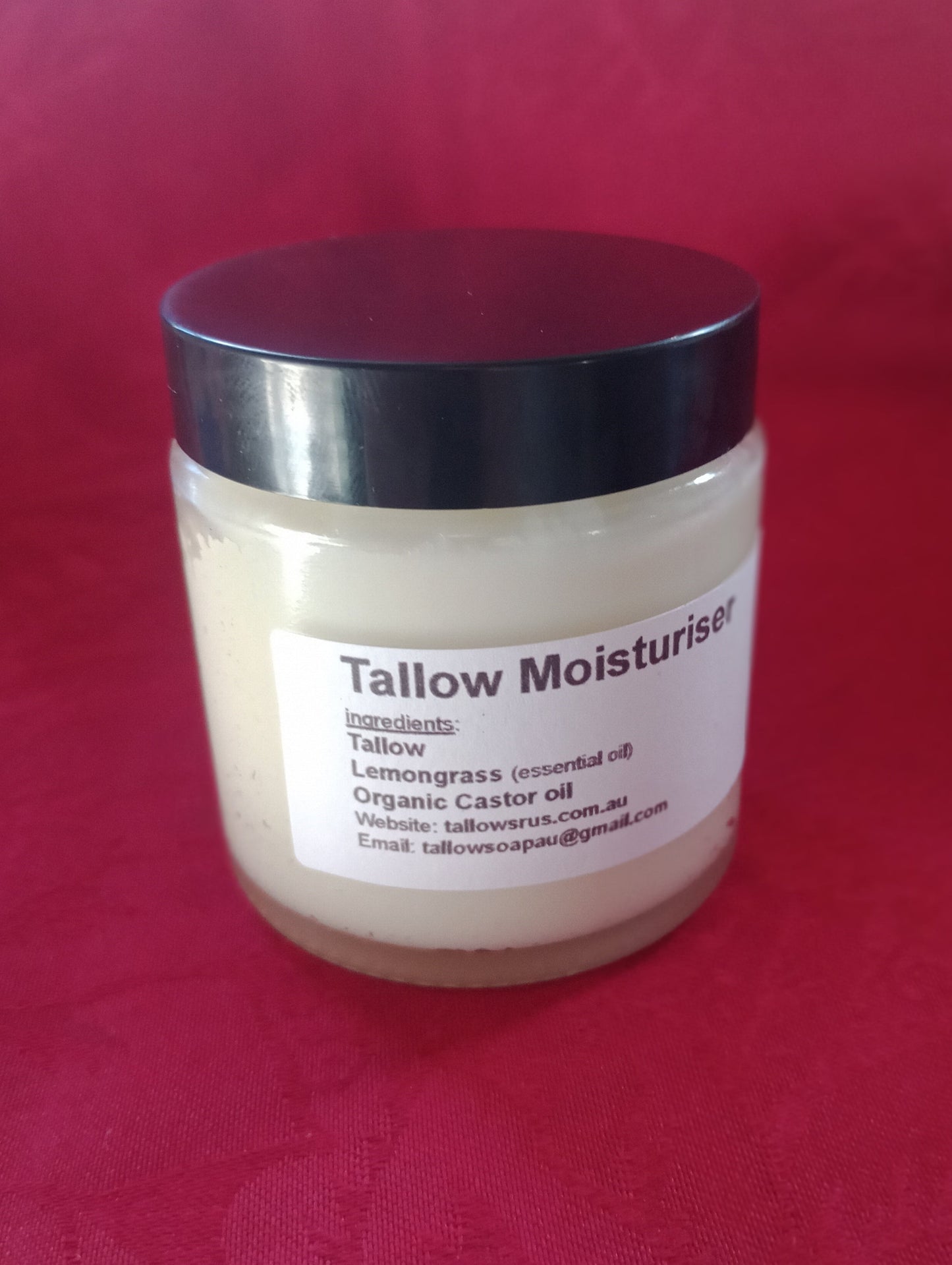 Tallow Moisturiser with Lemongrass 100% pure essential oil & Organic Castor Oil